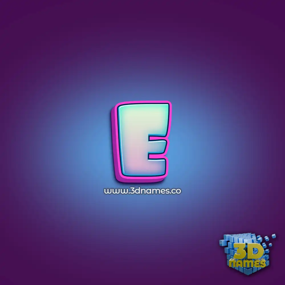 e in Phat Purple style - 3D name wallpaper