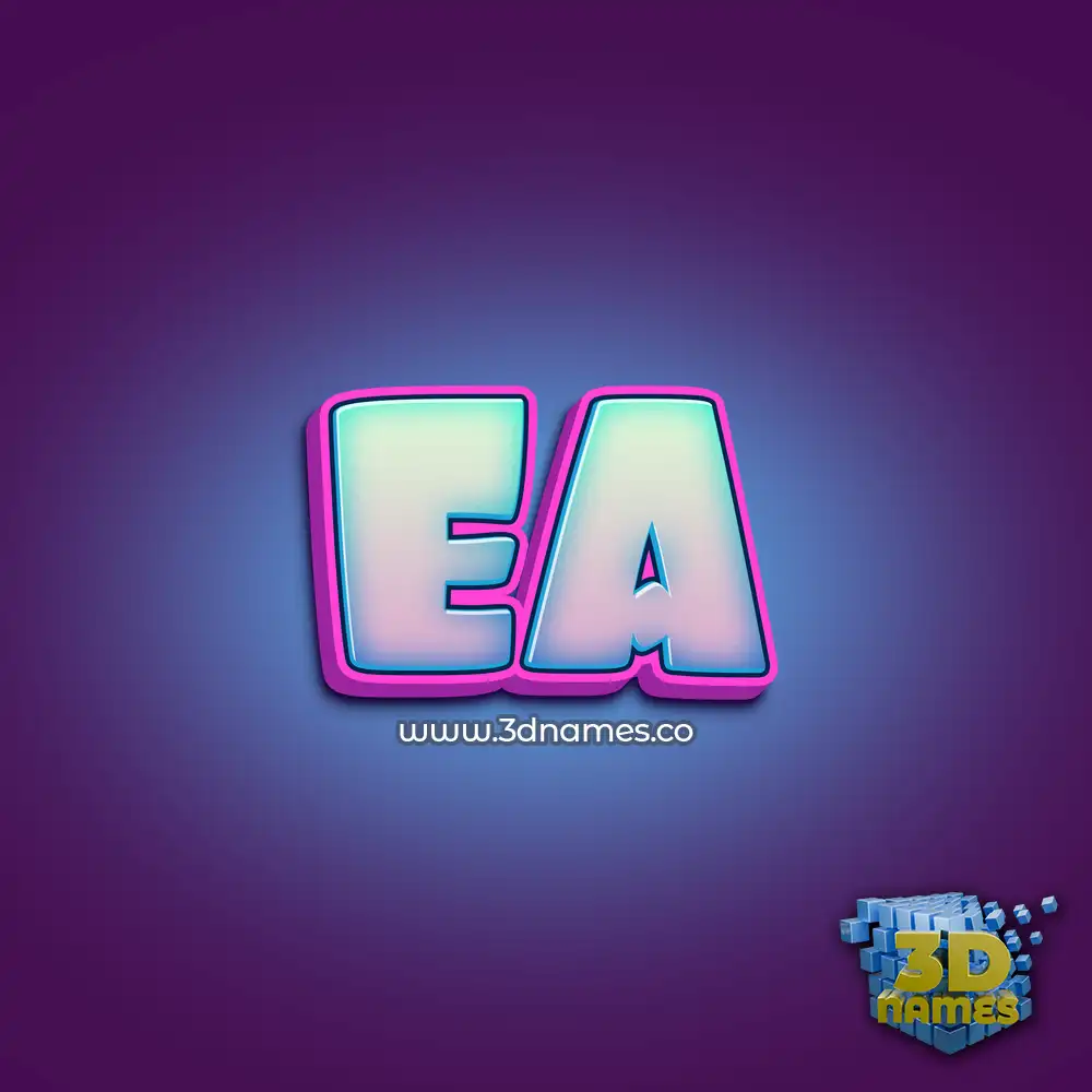 ea in Phat Purple style - 3D name wallpaper