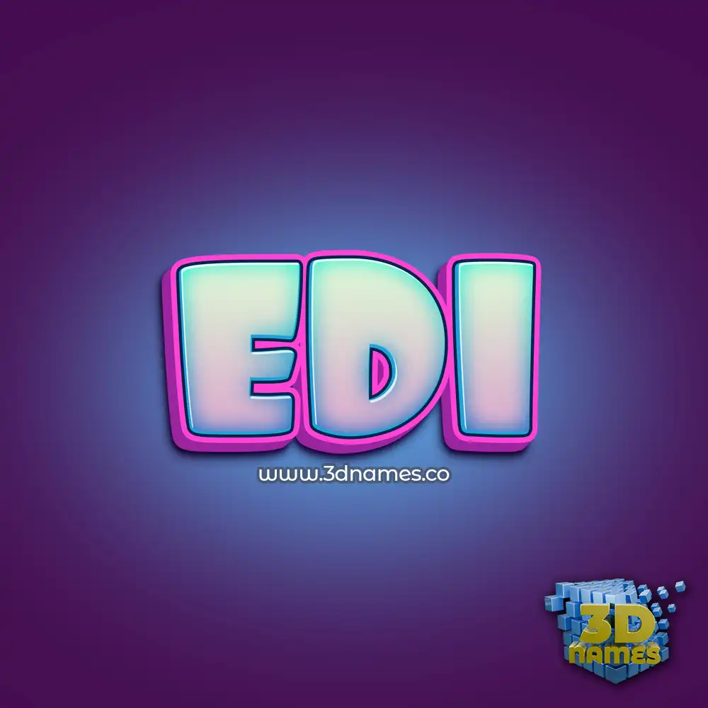 edi in Phat Purple style - 3D name wallpaper