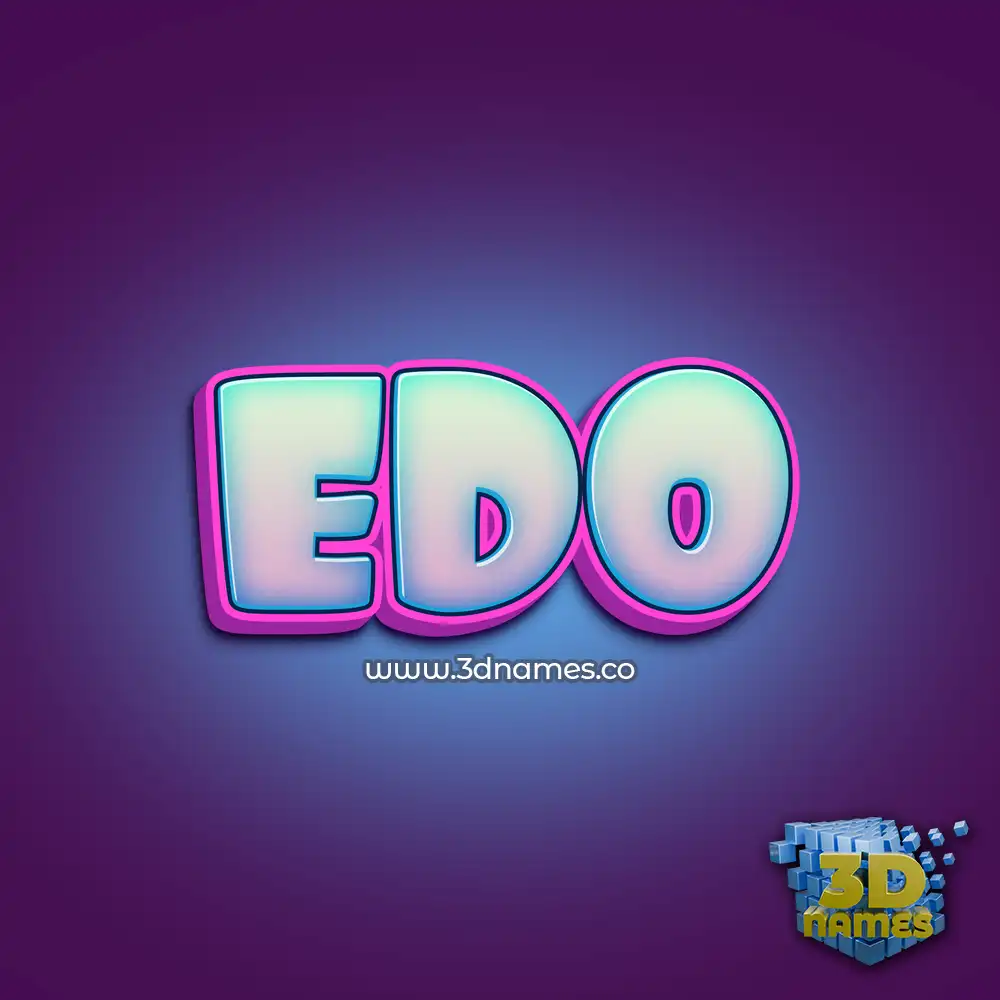 edo in Phat Purple style - 3D name wallpaper