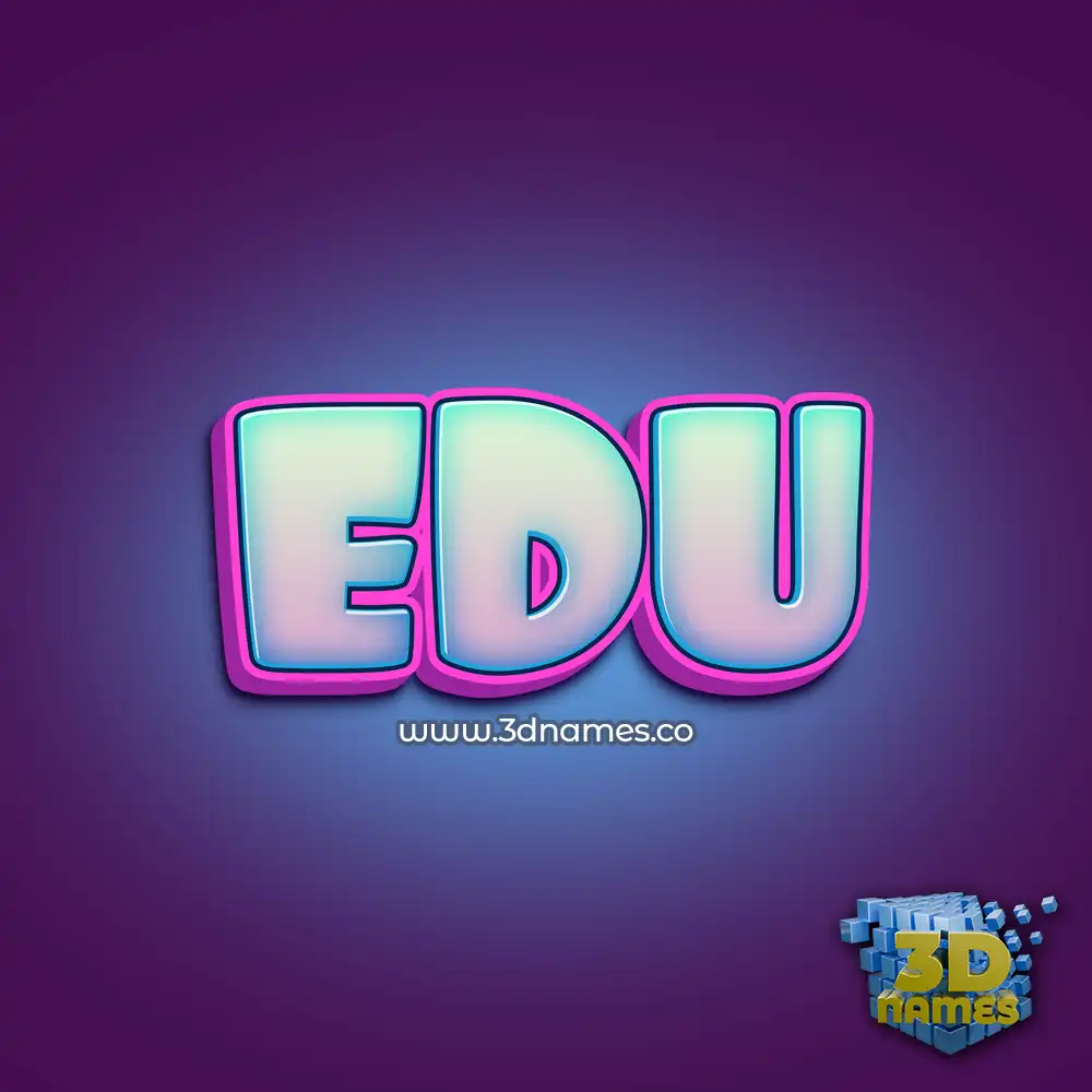 edu in Phat Purple style - 3D name wallpaper