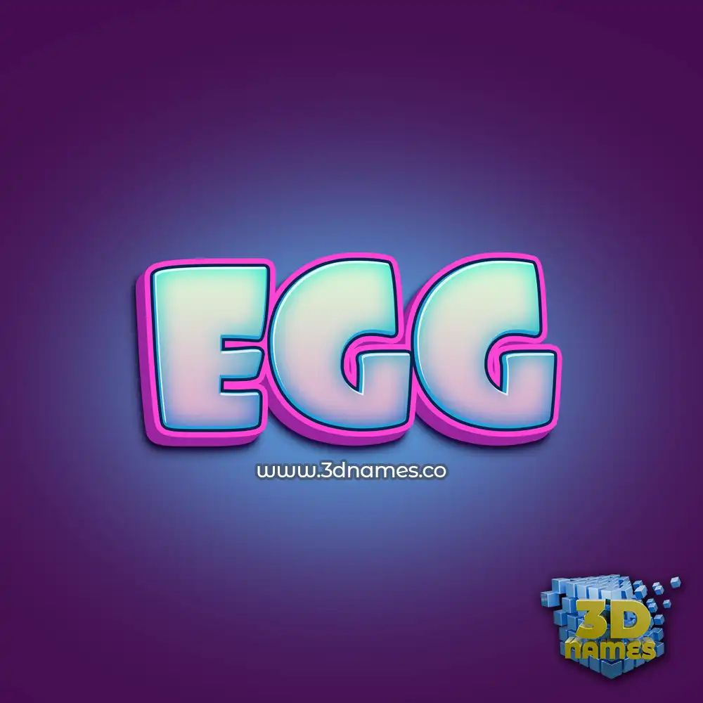 egg in Phat Purple style - 3D name wallpaper