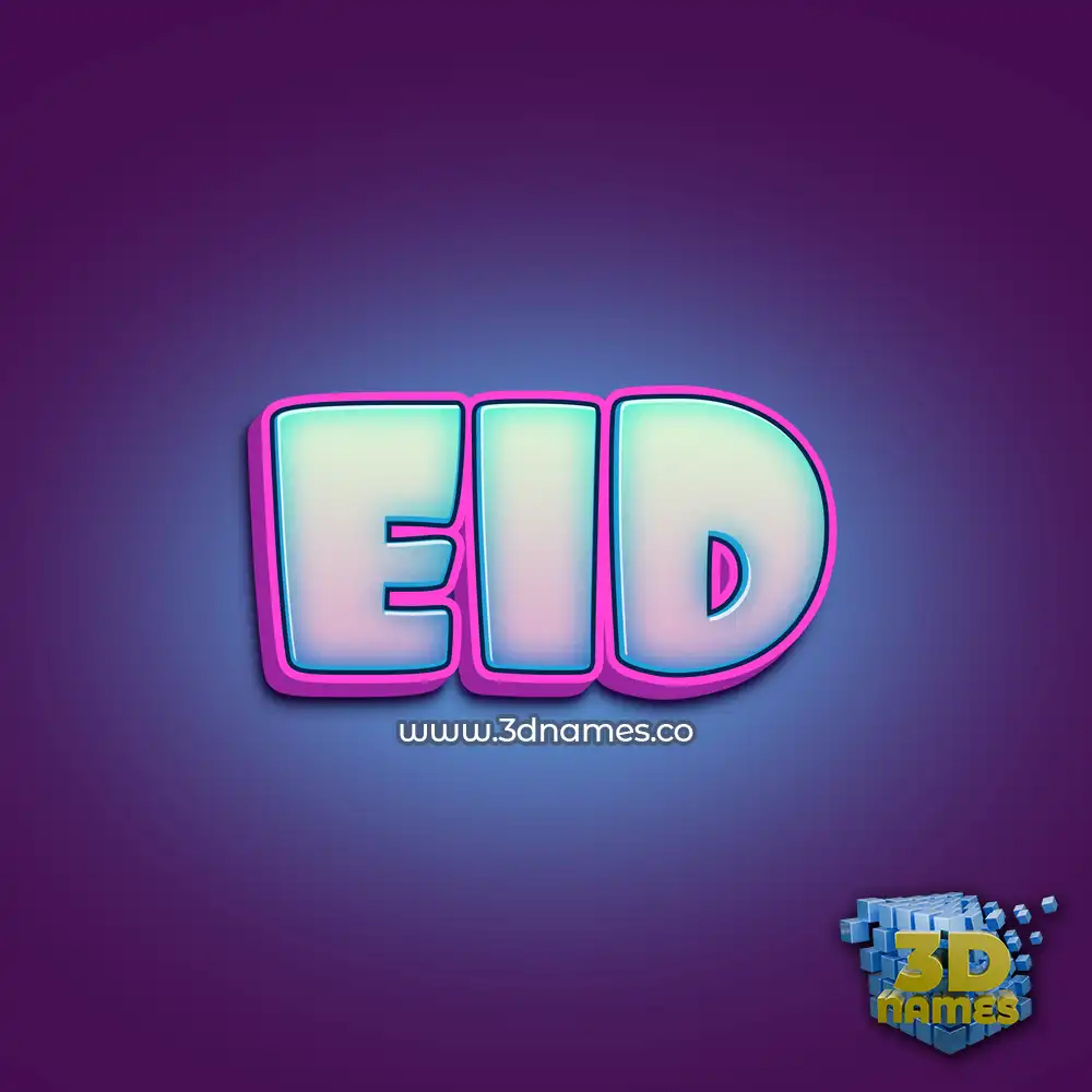 eid in Phat Purple style - 3D name wallpaper
