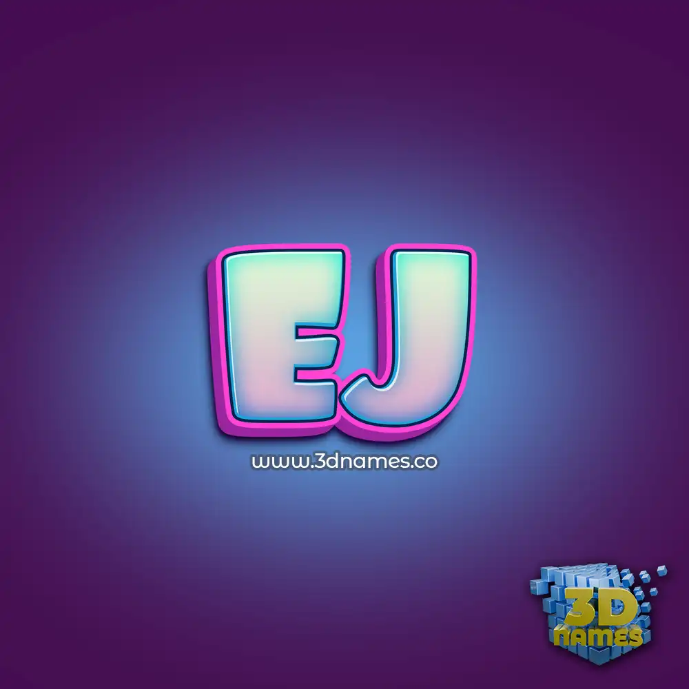 ej in Phat Purple style - 3D name wallpaper