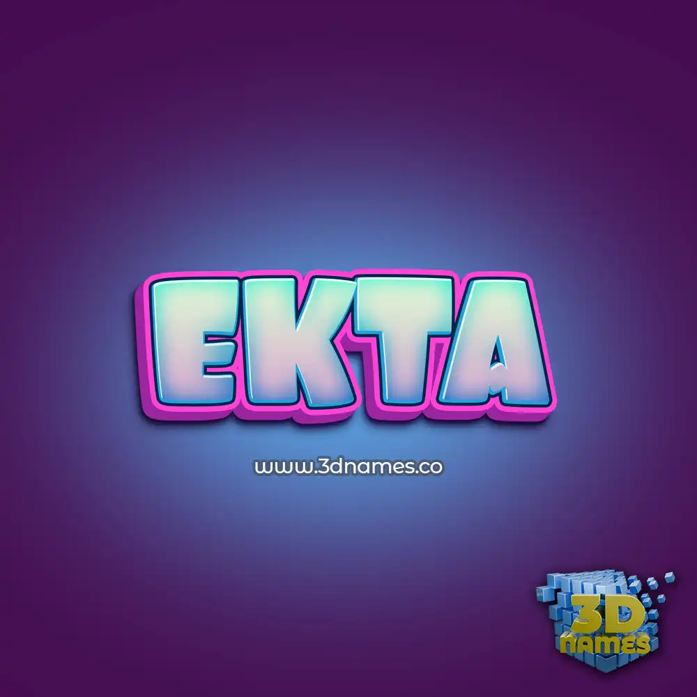 ekta in Phat Purple style - 3D name wallpaper
