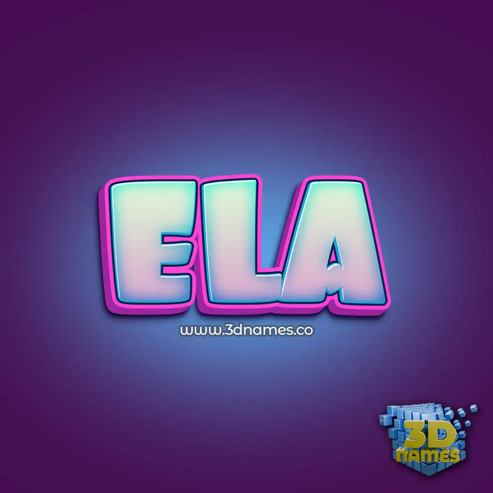 ela in Phat Purple style - 3D name wallpaper