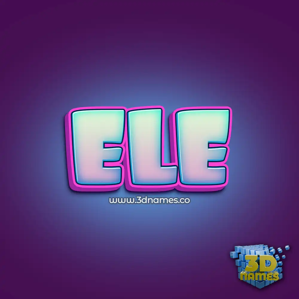 ele in Phat Purple style - 3D name wallpaper