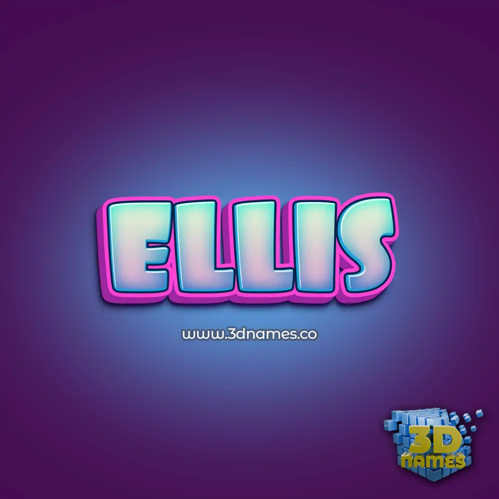 ellis in Phat Purple style - 3D name wallpaper
