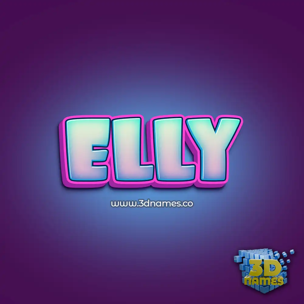 elly in Phat Purple style - 3D name wallpaper