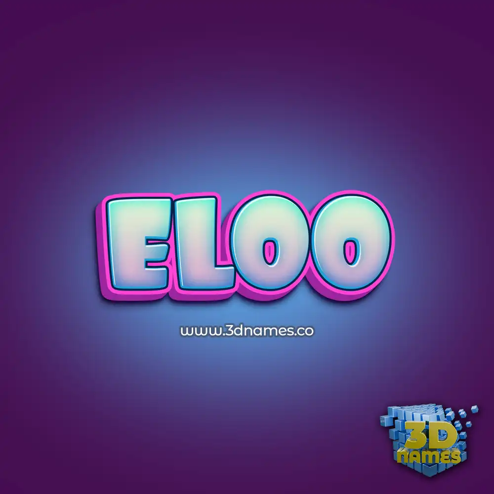 eloo in Phat Purple style - 3D name wallpaper