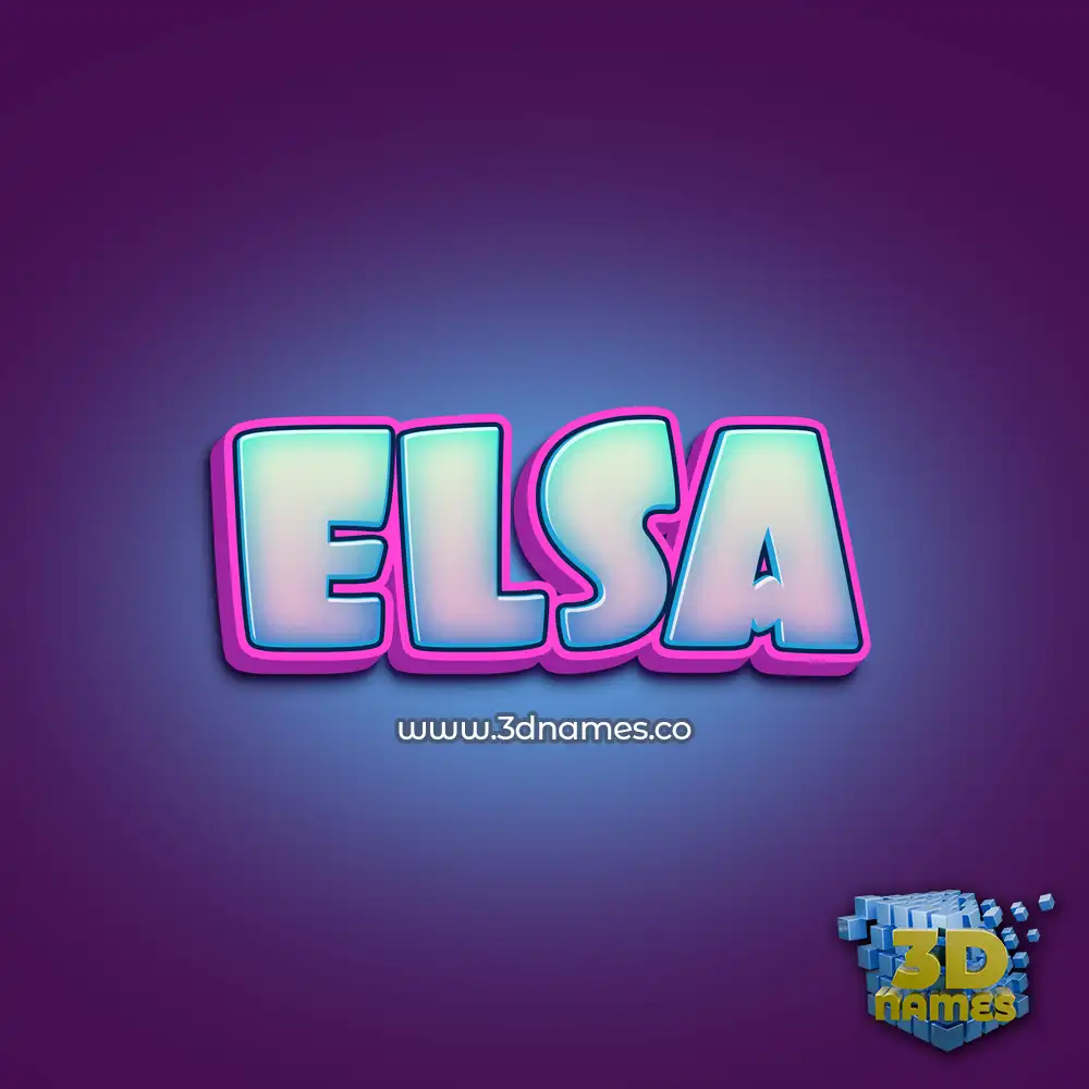 elsa in Phat Purple style - 3D name wallpaper