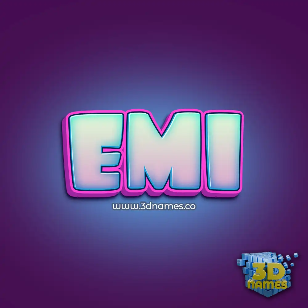 emi in Phat Purple style - 3D name wallpaper