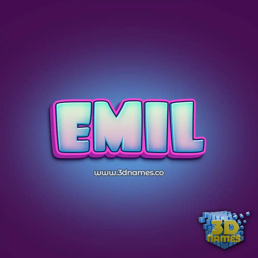 emil in Phat Purple style - 3D name wallpaper