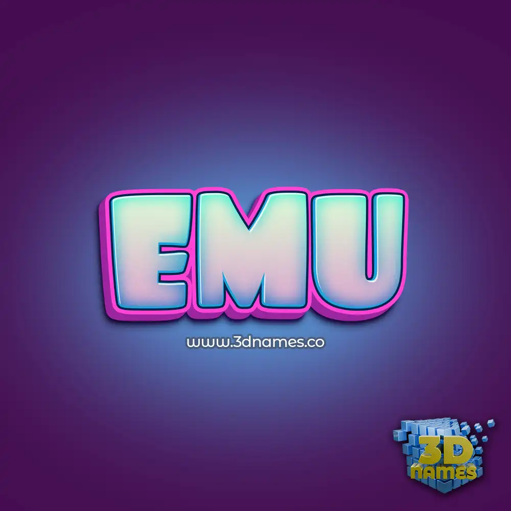 emu in Phat Purple style - 3D name wallpaper
