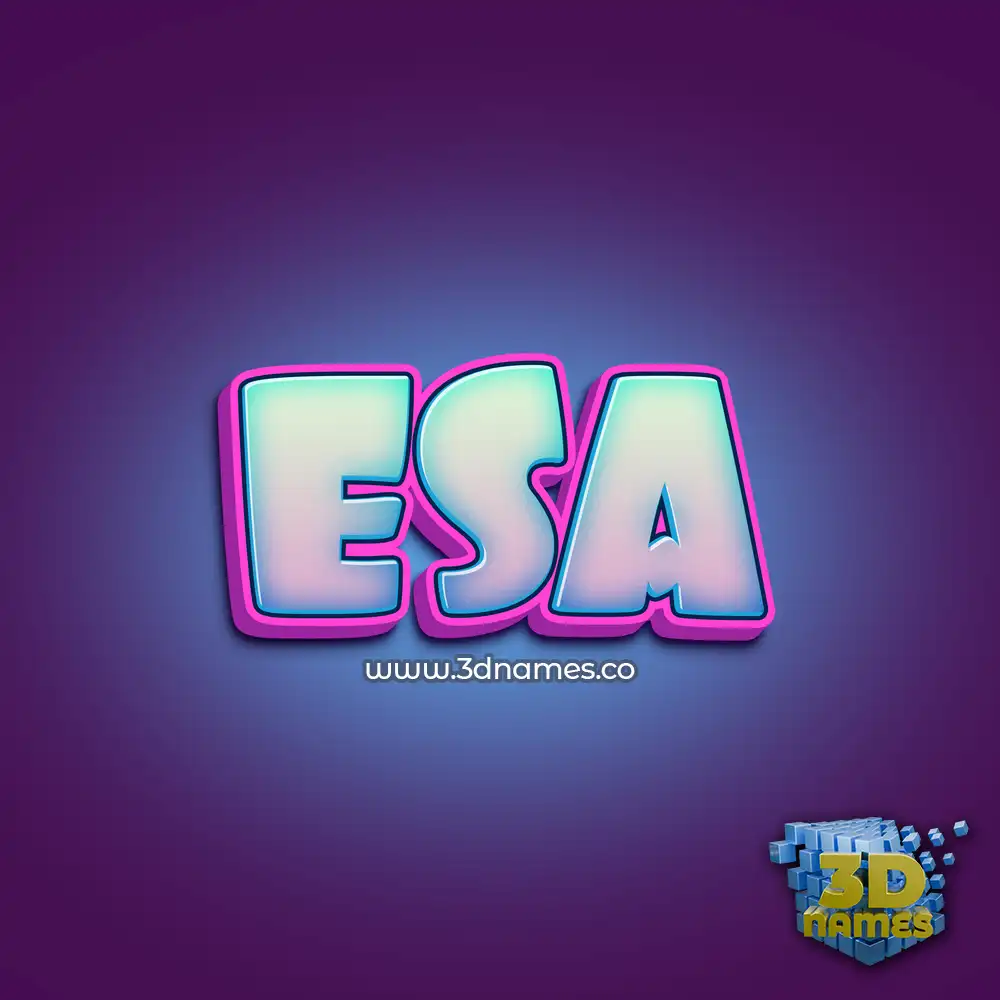 esa in Phat Purple style - 3D name wallpaper