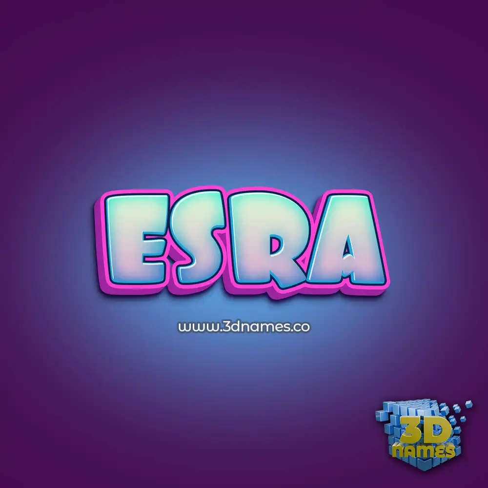 esra in Phat Purple style - 3D name wallpaper