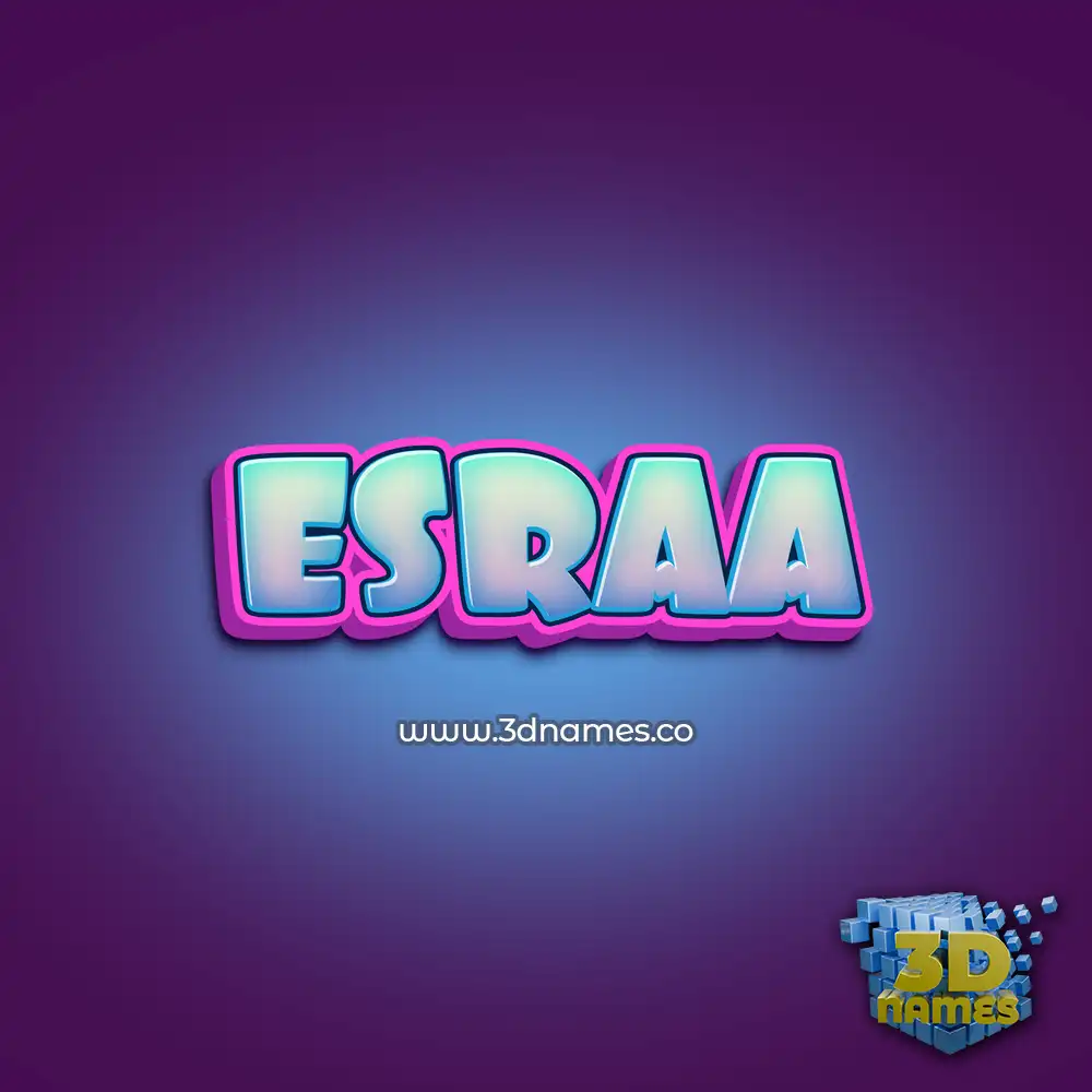 esraa in Phat Purple style - 3D name wallpaper