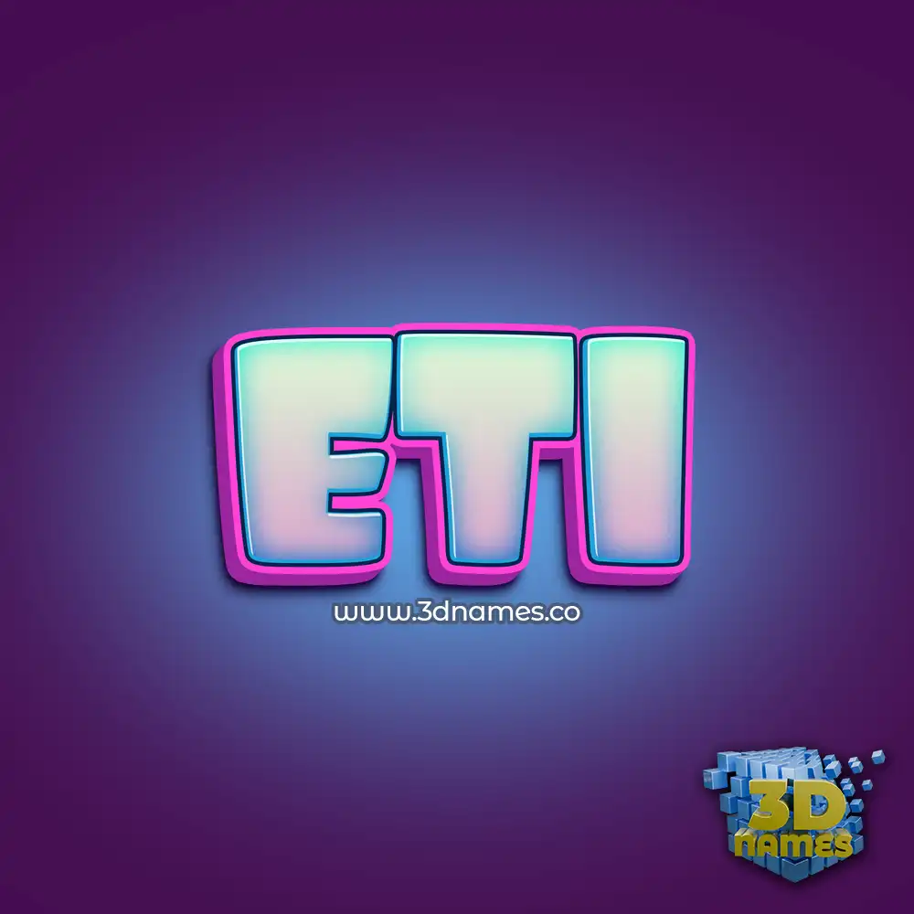 eti in Phat Purple style - 3D name wallpaper