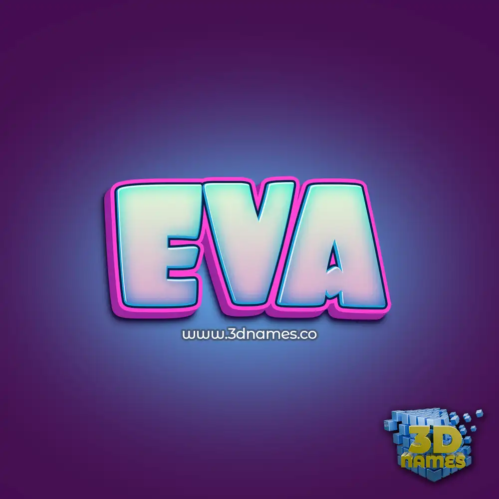 eva in Phat Purple style - 3D name wallpaper