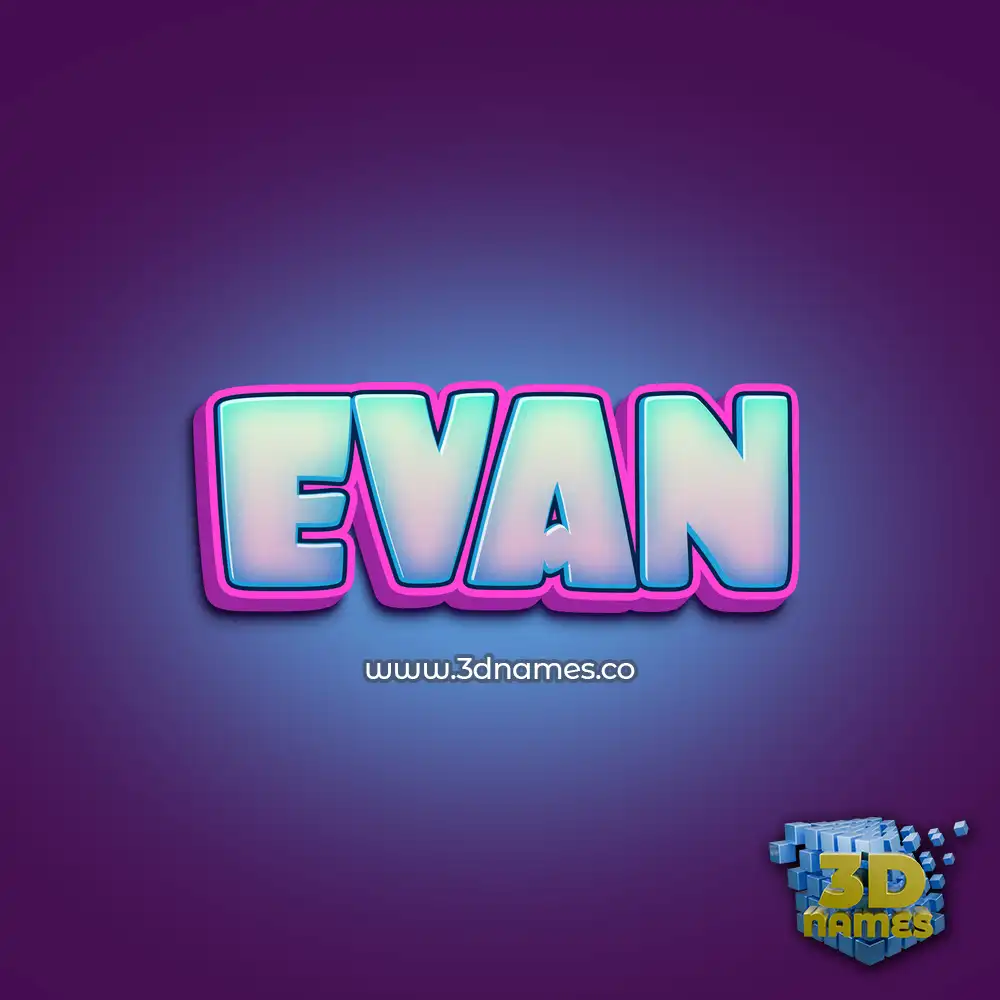 evan in Phat Purple style - 3D name wallpaper