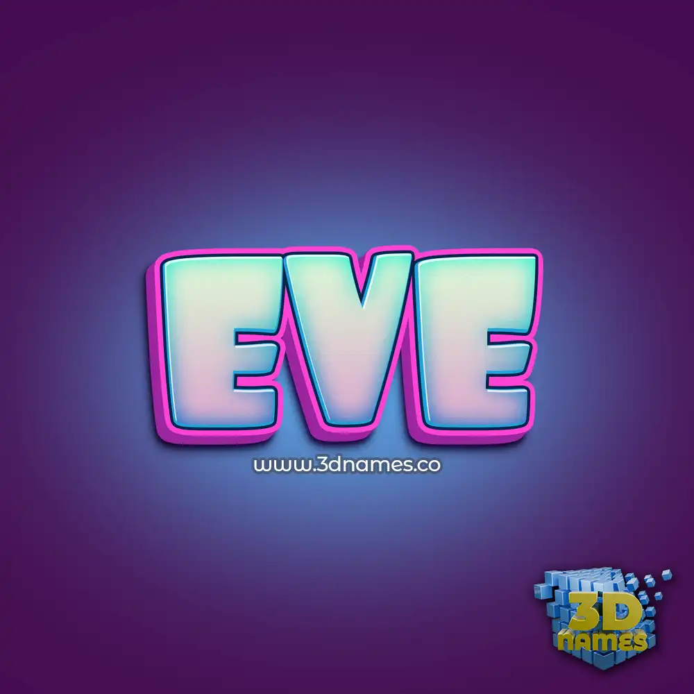 eve in Phat Purple style - 3D name wallpaper
