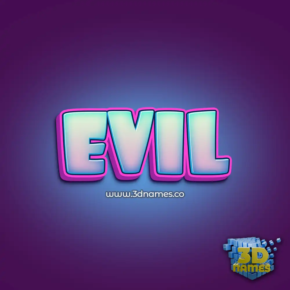 evil in Phat Purple style - 3D name wallpaper