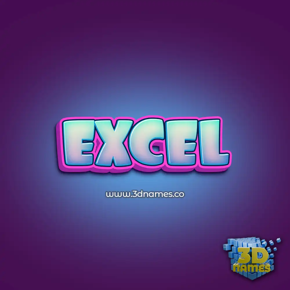 excel in Phat Purple style - 3D name wallpaper