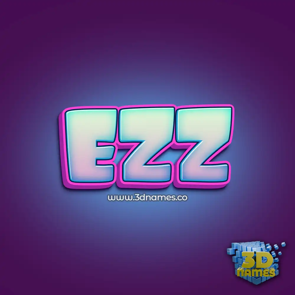 ezz in Phat Purple style - 3D name wallpaper