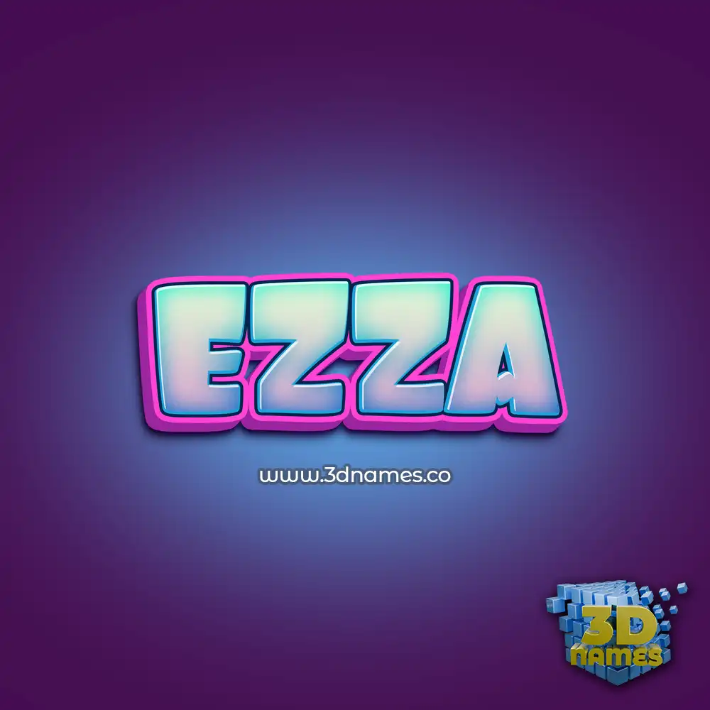 ezza in Phat Purple style - 3D name wallpaper
