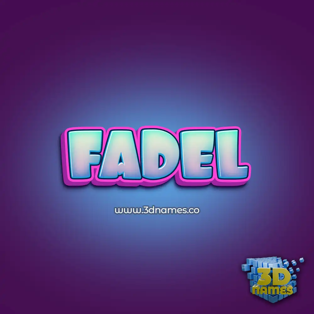 fadel in Phat Purple style - 3D name wallpaper