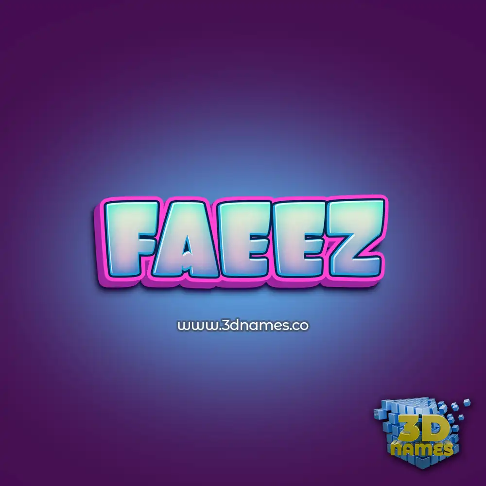 faeez in Phat Purple style - 3D name wallpaper