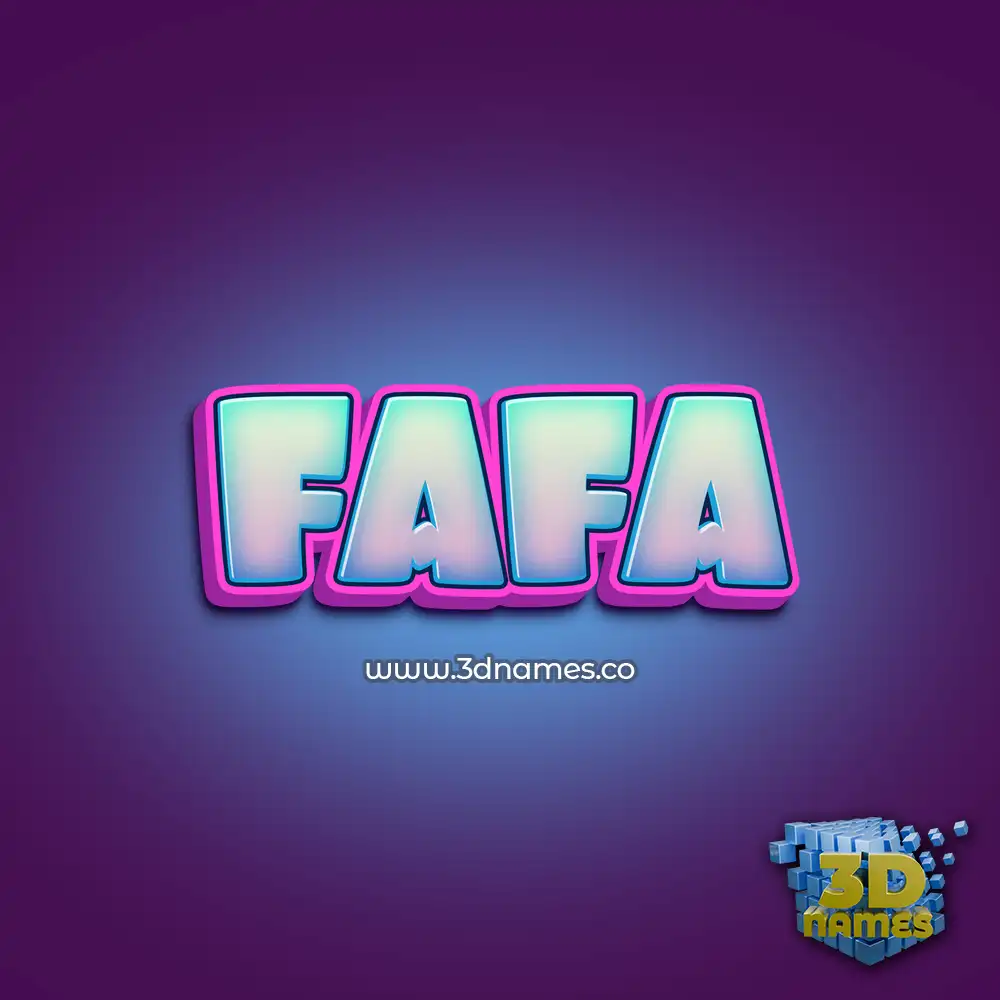 fafa in Phat Purple style - 3D name wallpaper