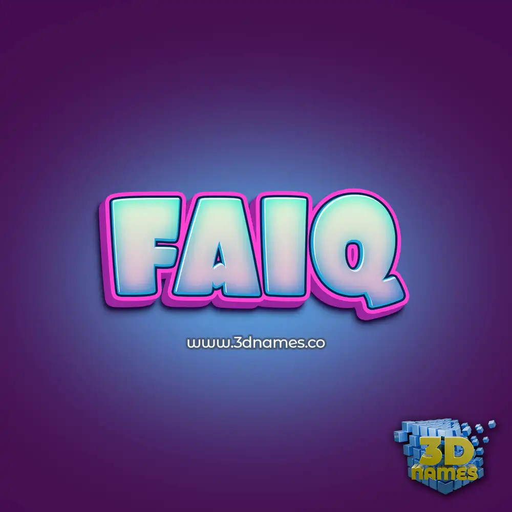 faiq in Phat Purple style - 3D name wallpaper