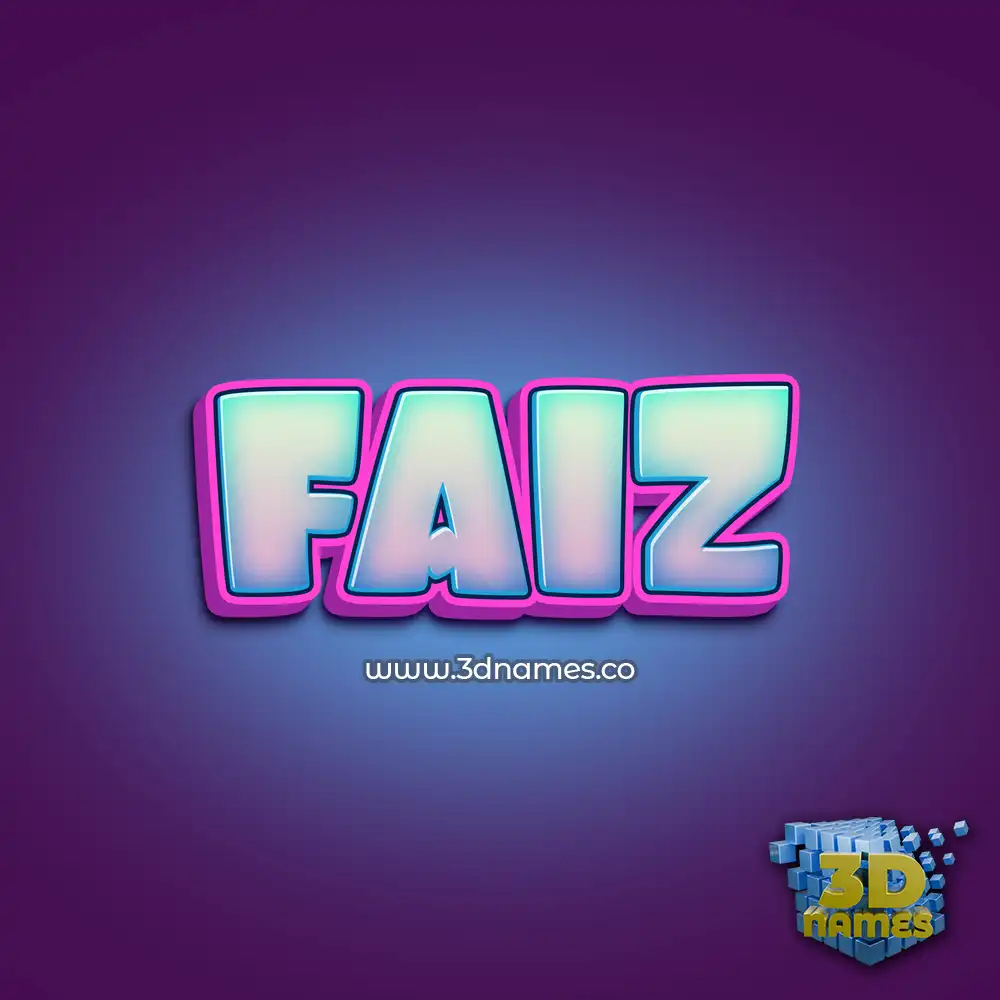faiz in Phat Purple style - 3D name wallpaper