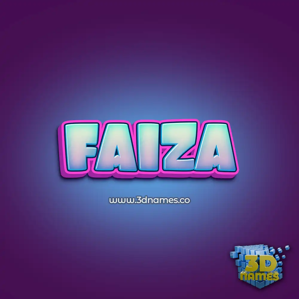 faiza in Phat Purple style - 3D name wallpaper