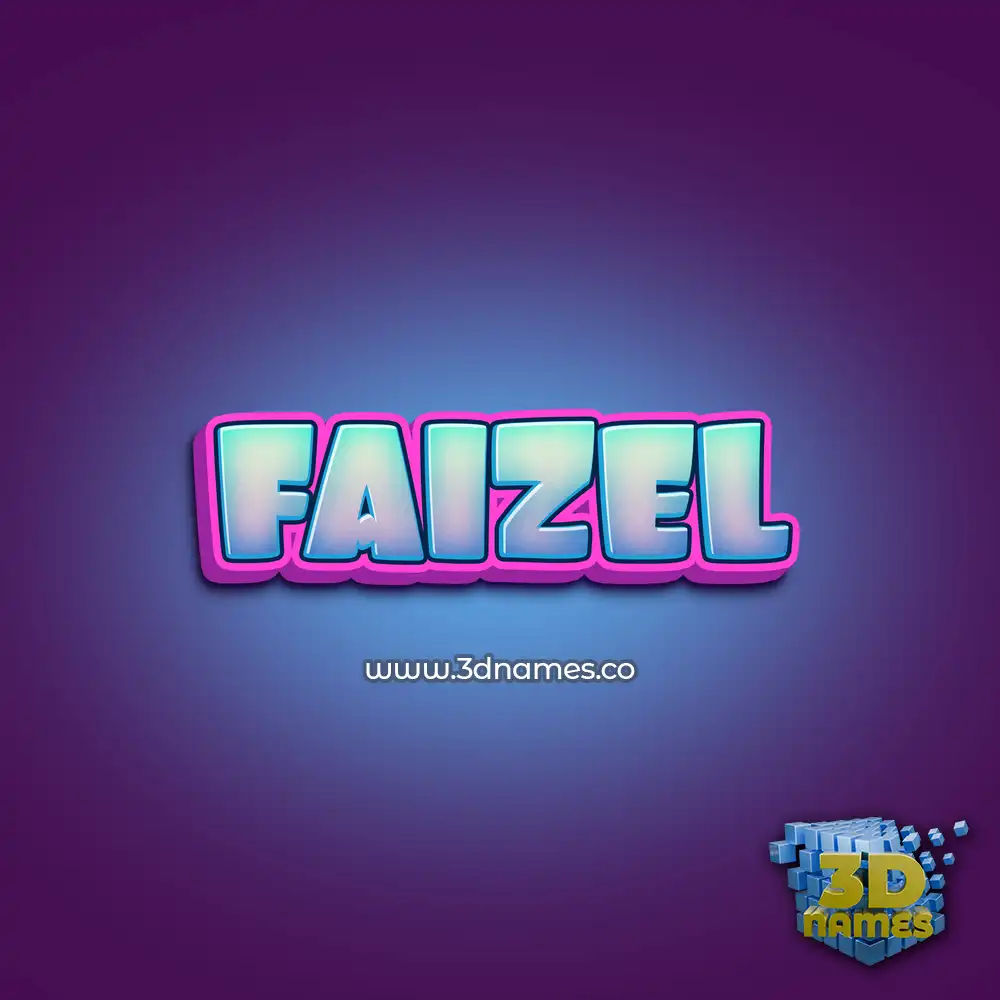faizel in Phat Purple style - 3D name wallpaper