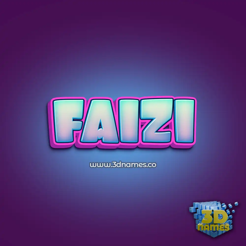 faizi in Phat Purple style - 3D name wallpaper