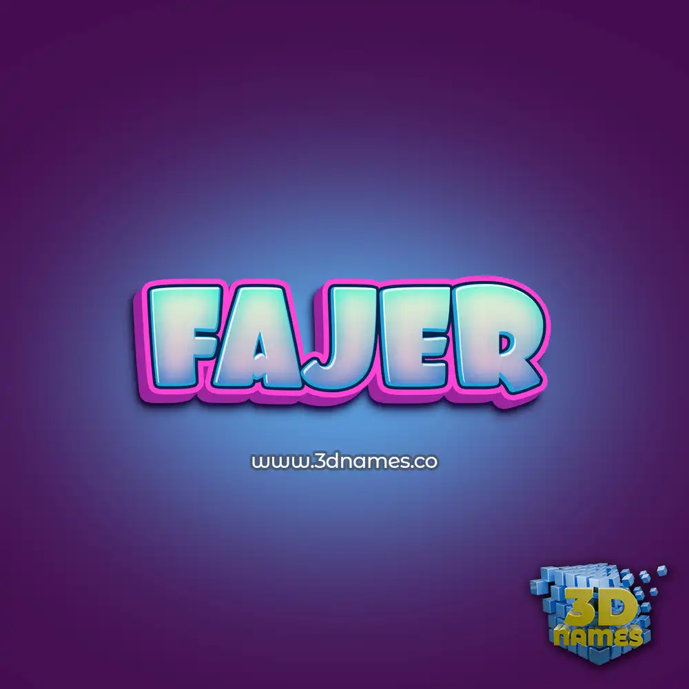 fajer in Phat Purple style - 3D name wallpaper