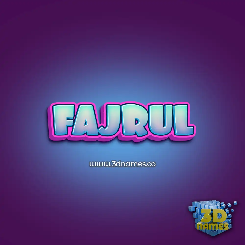 fajrul in Phat Purple style - 3D name wallpaper