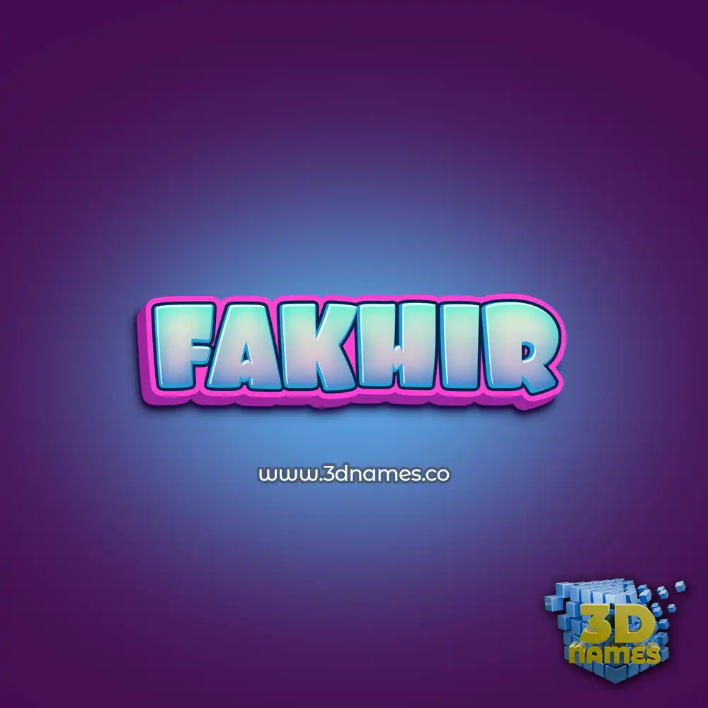 fakhir in Phat Purple style - 3D name wallpaper
