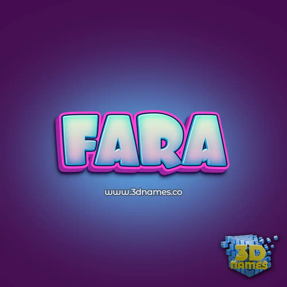 fara in Phat Purple style - 3D name wallpaper