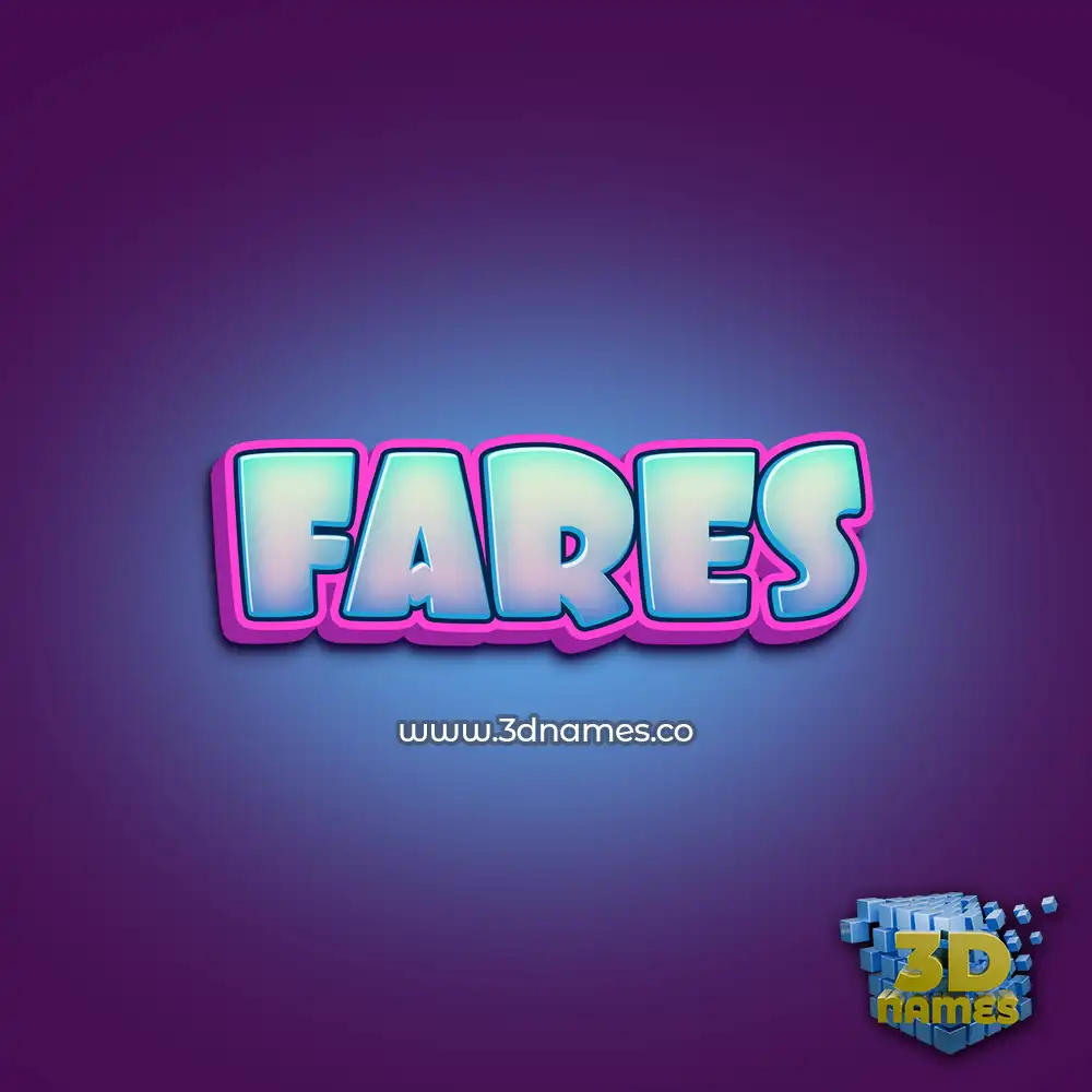 fares in Phat Purple style - 3D name wallpaper