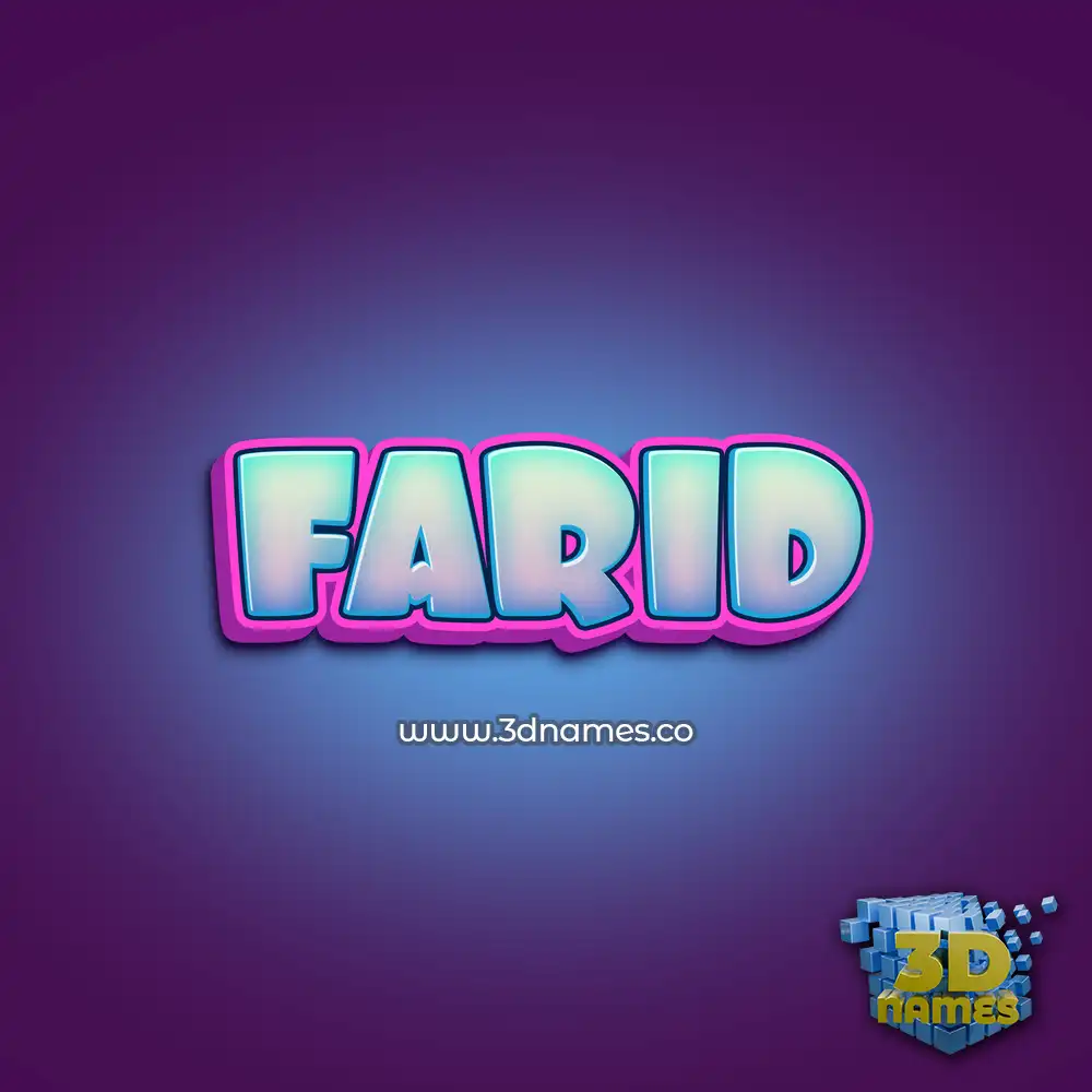 farid in Phat Purple style - 3D name wallpaper
