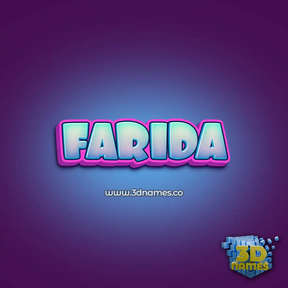 farida in Phat Purple style - 3D name wallpaper