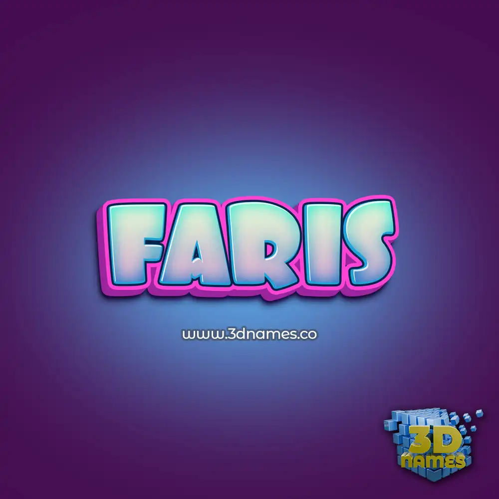 faris in Phat Purple style - 3D name wallpaper