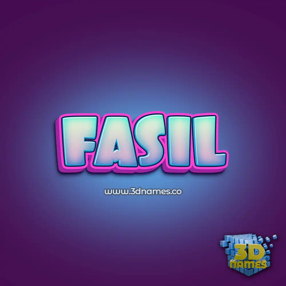 fasil in Phat Purple style - 3D name wallpaper