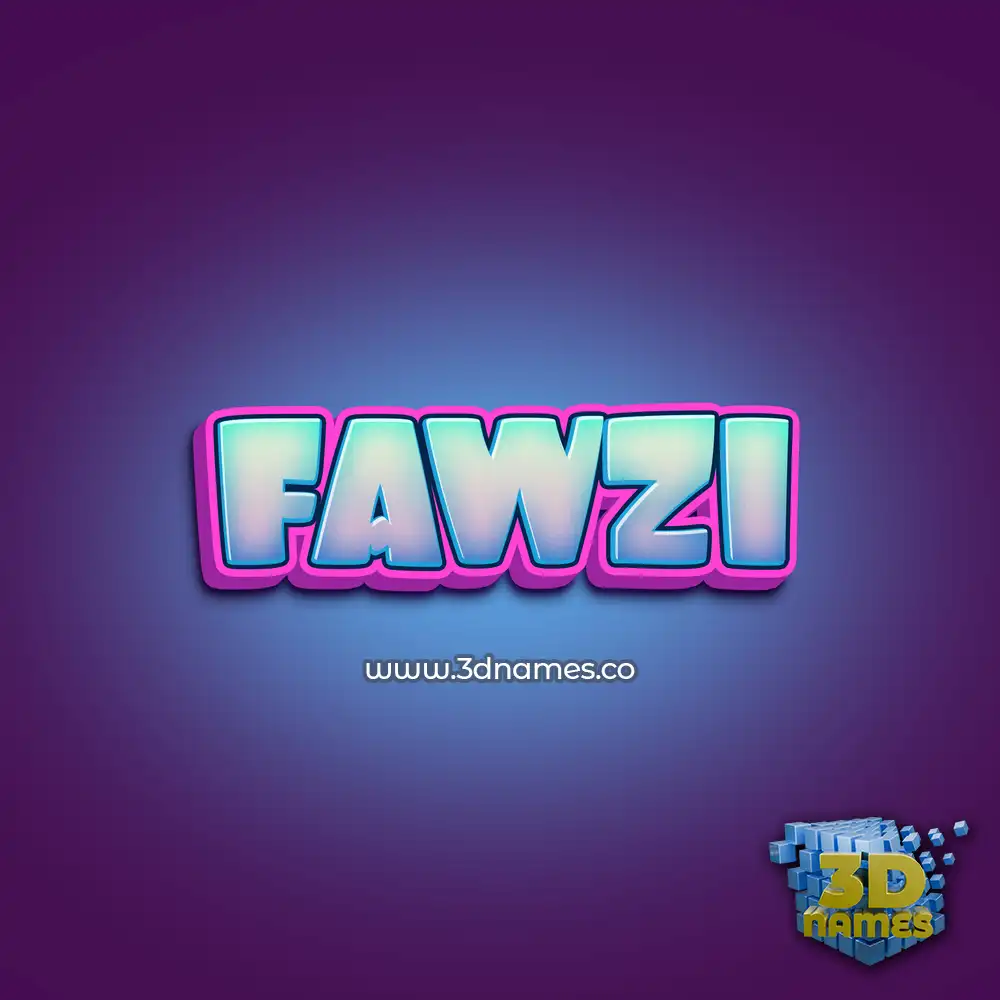 fawzi in Phat Purple style - 3D name wallpaper