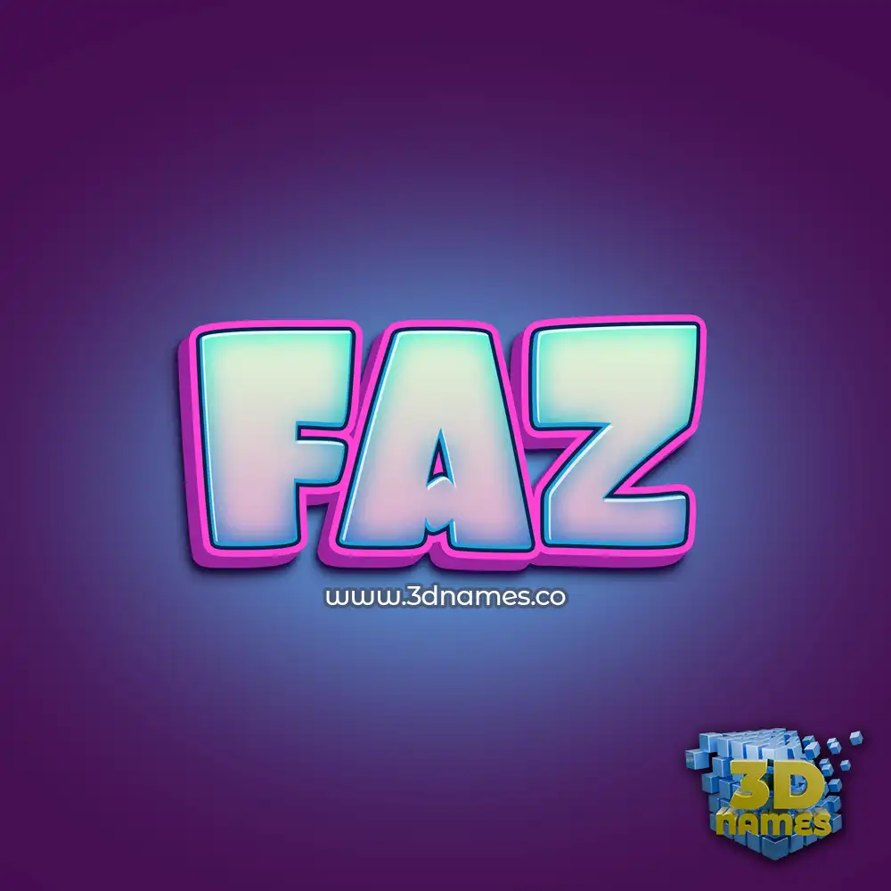 faz in Phat Purple style - 3D name wallpaper
