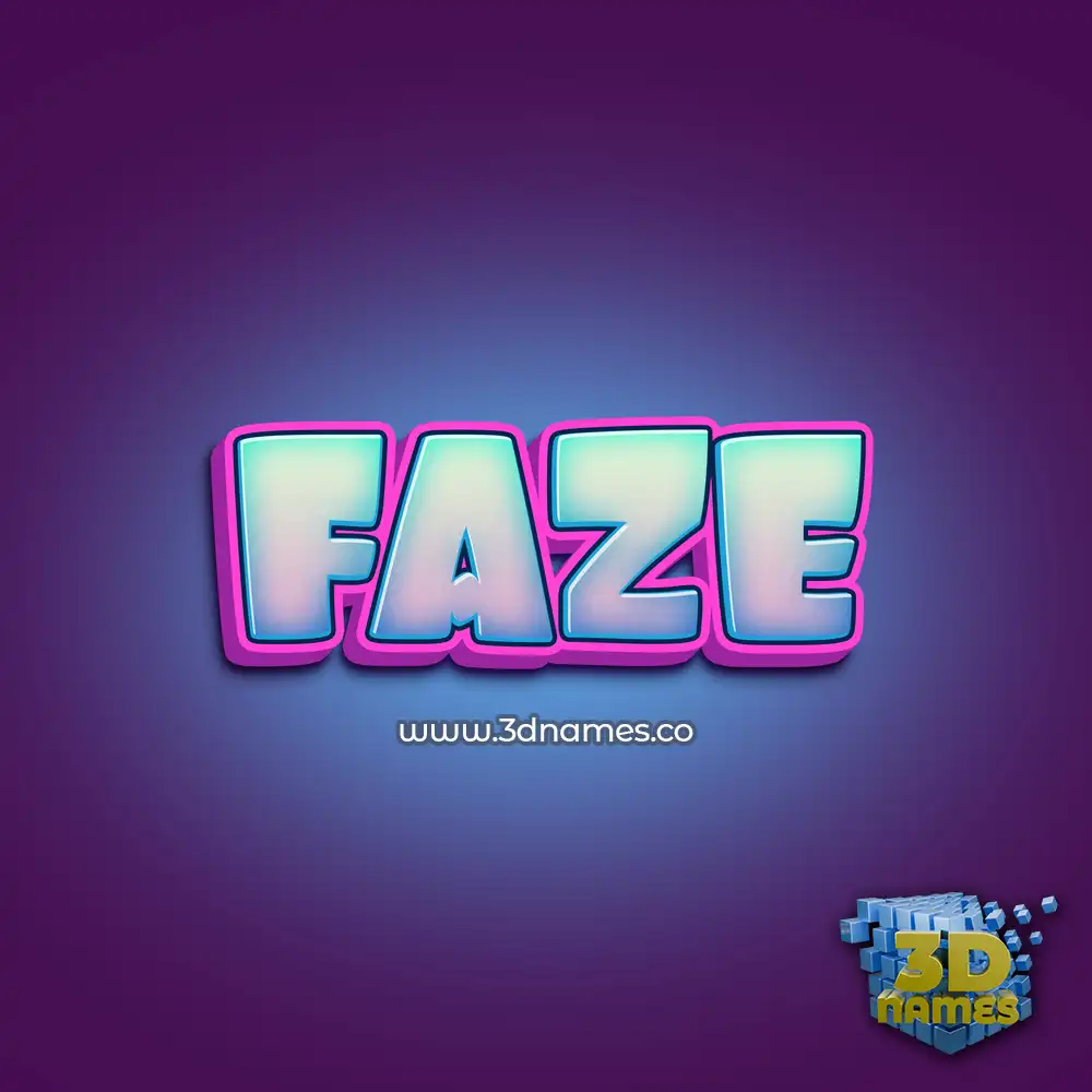 faze in Phat Purple style - 3D name wallpaper