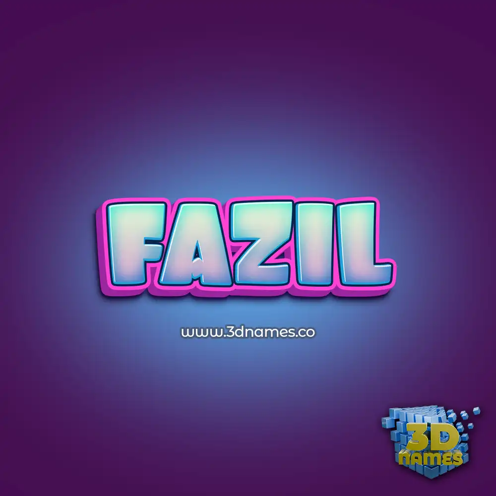 fazil in Phat Purple style - 3D name wallpaper